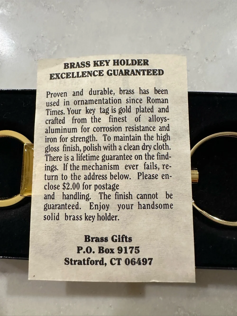 NEW Keyring - Kimberly-Clark logo (Brass)